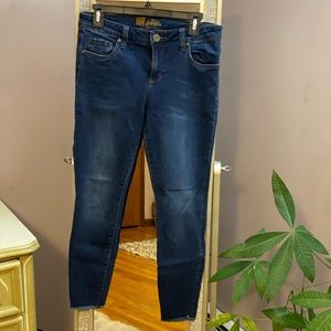 KUT distressed hem high waist jeans size 8